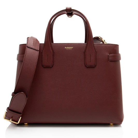 Burberry Vintage Check Leather Banner Medium Tote (SHF-nY7QqR)