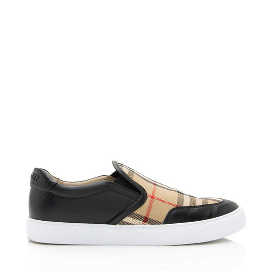 Burberry Vintage Check Salmond Slip On Sneakers - Size 9 / 39 (SHF-AeMWT7)