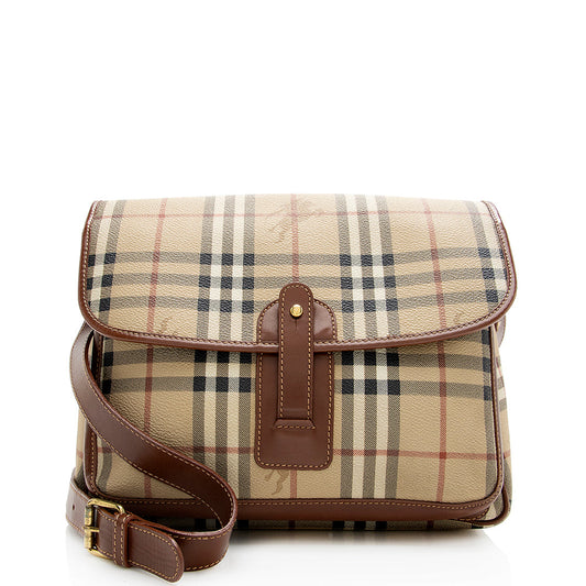 Burberry Vintage Haymarket Check Messenger Bag - FINAL SALE (SHF-18443)