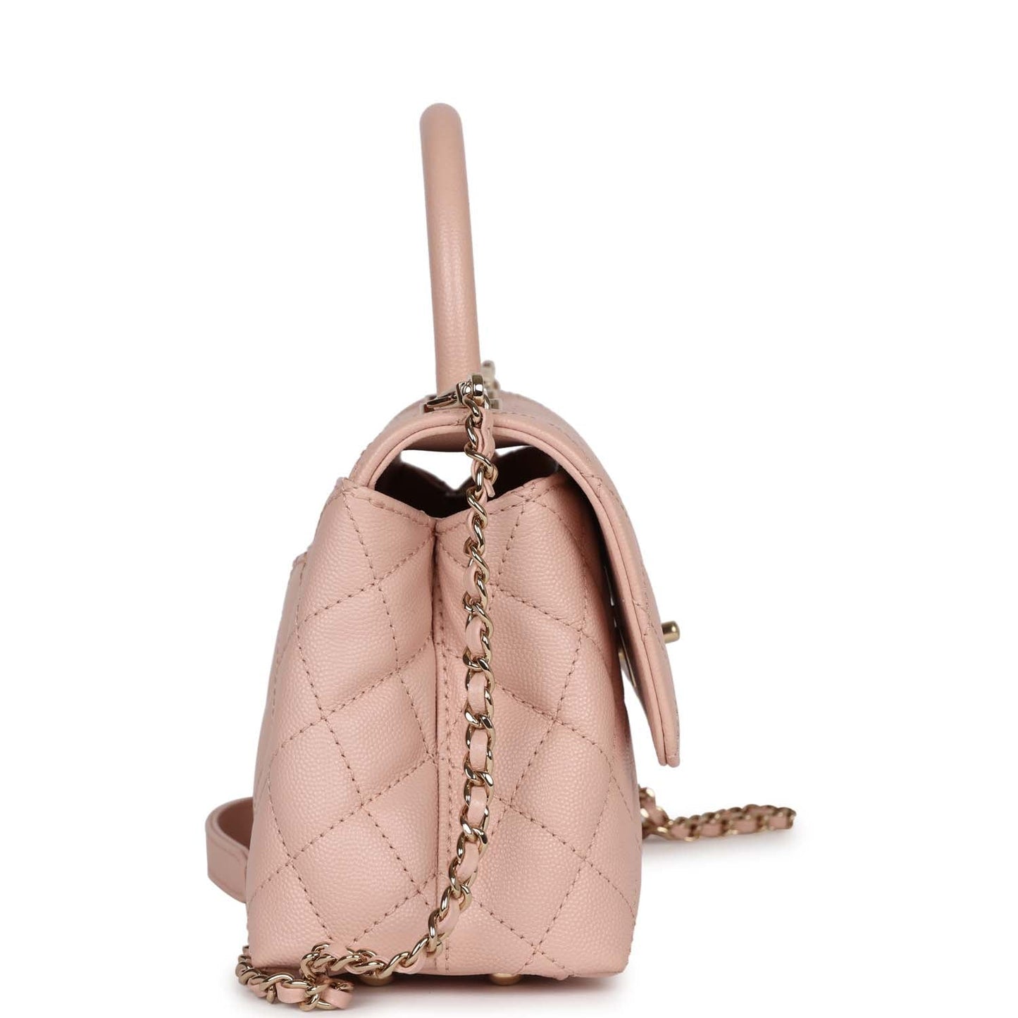 Chanel Small Coco Handle Light Pink Caviar Light Gold Hardware