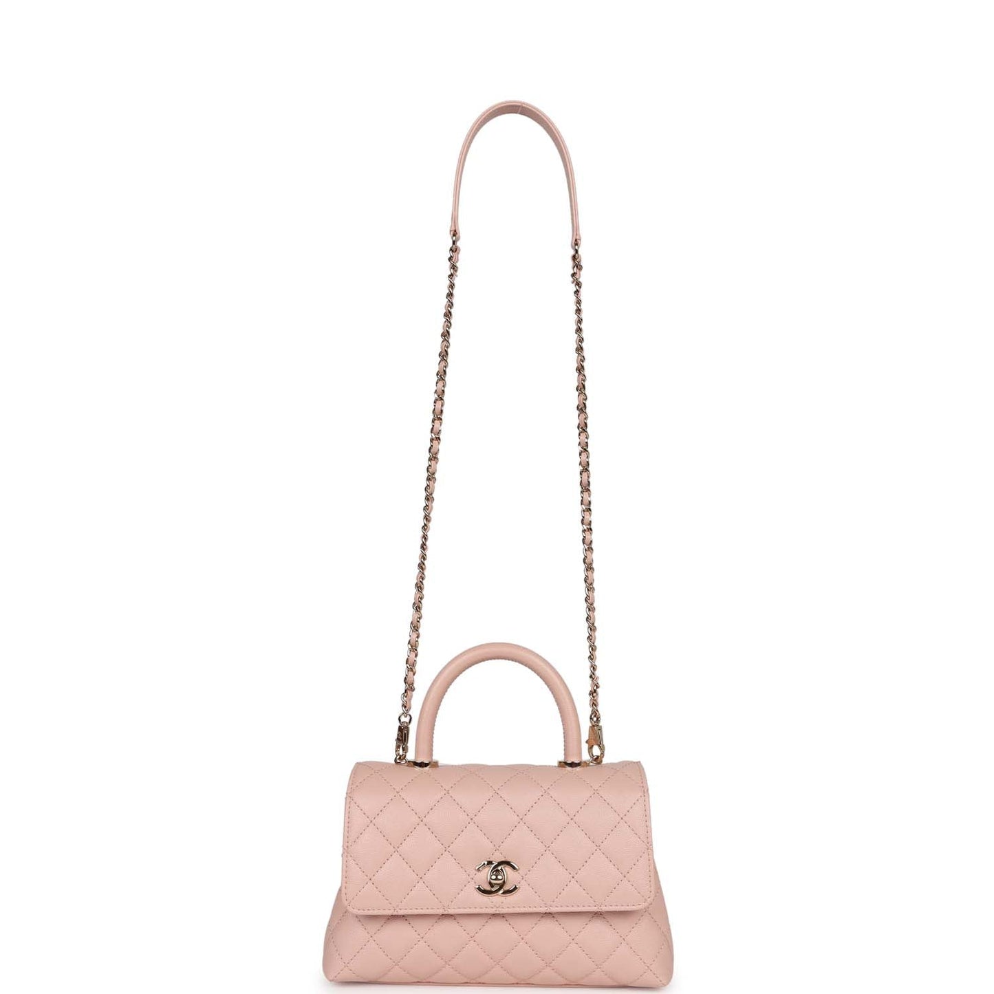 Chanel Small Coco Handle Light Pink Caviar Light Gold Hardware