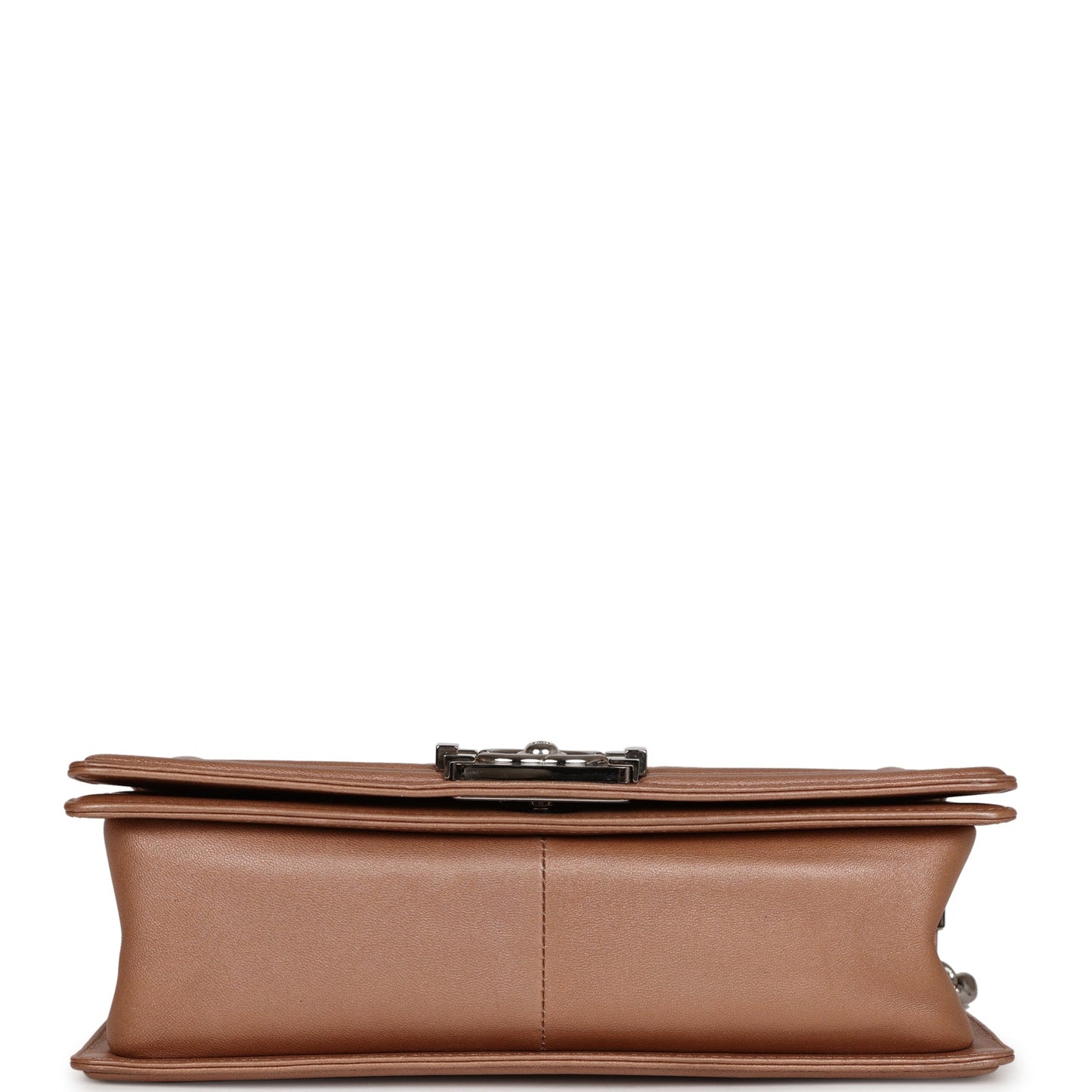 Chanel Medium Boy Bag Metallic Rose Gold Lambskin Silver Hardware