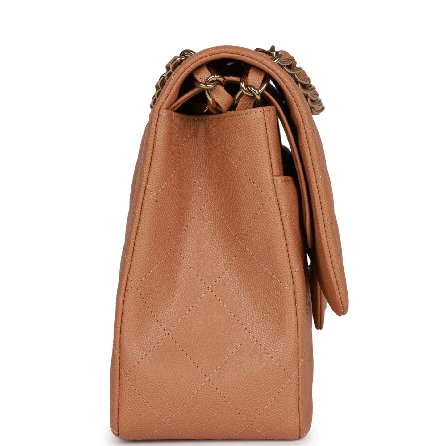 Chanel Jumbo Classic Double Flap Bag Dark Beige Caviar Gold Hardware