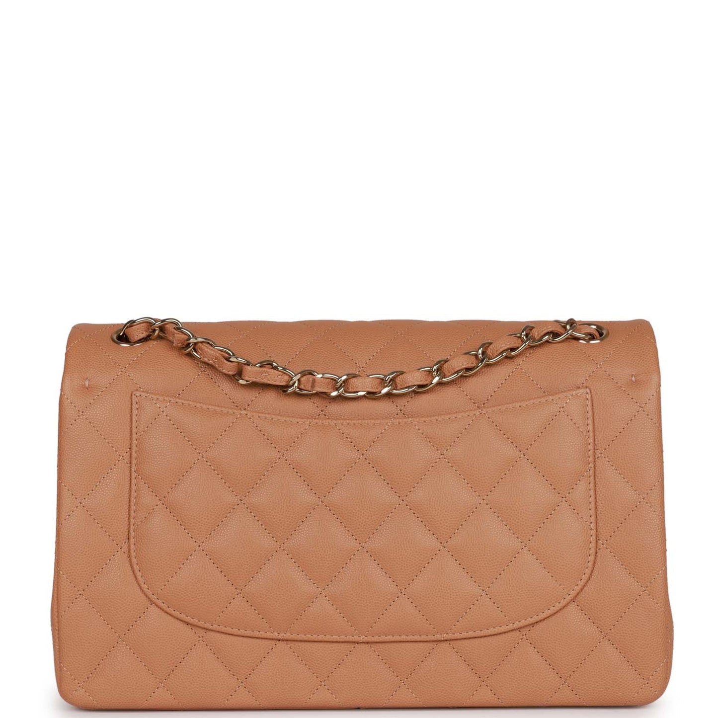 Chanel Jumbo Classic Double Flap Bag Dark Beige Caviar Gold Hardware