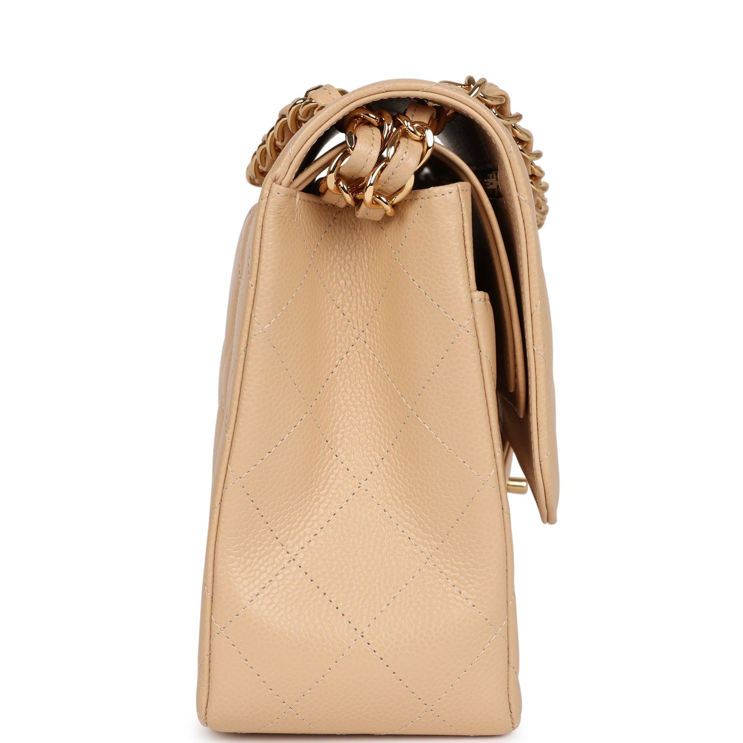 Chanel Jumbo Classic Double Flap Bag Beige Caviar Gold Hardware