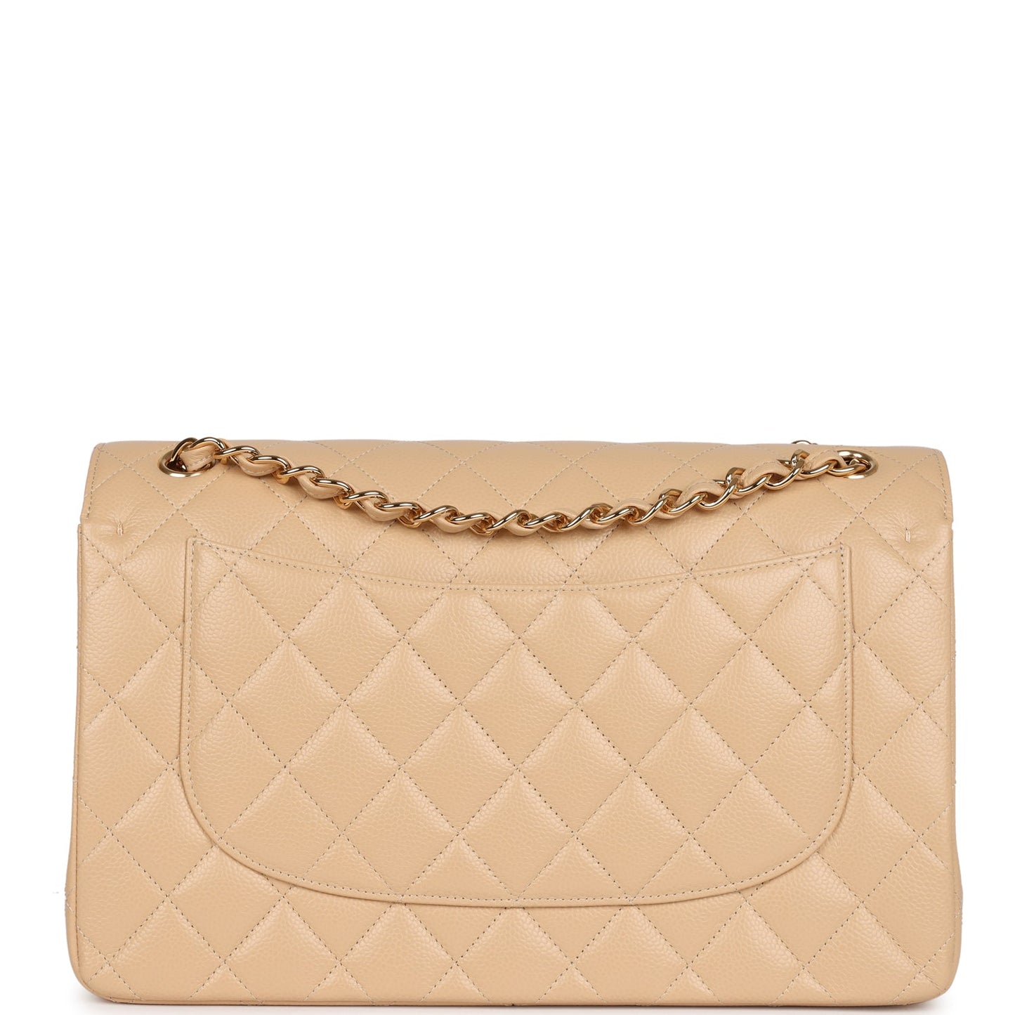 Chanel Jumbo Classic Double Flap Bag Beige Caviar Gold Hardware