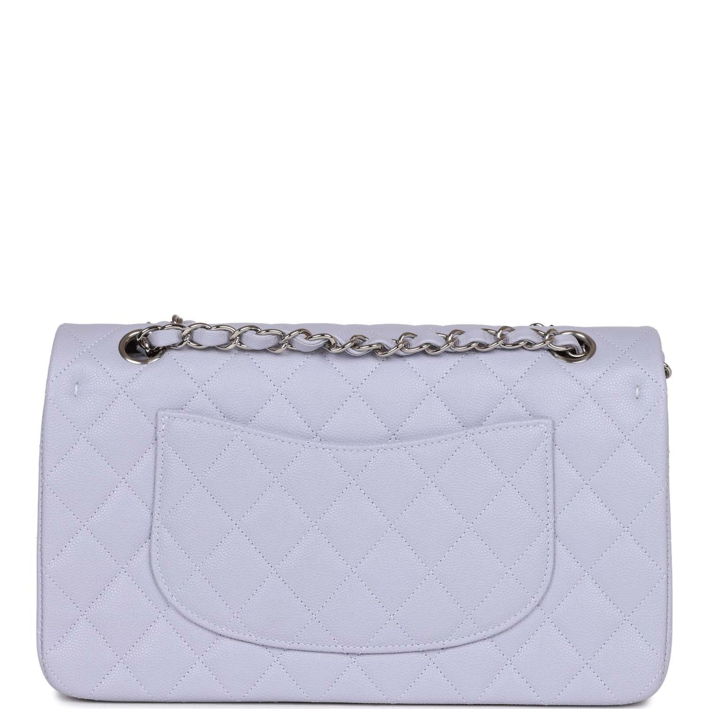 Chanel Medium Classic Double Flap Light Purple Caviar Silver Hardware