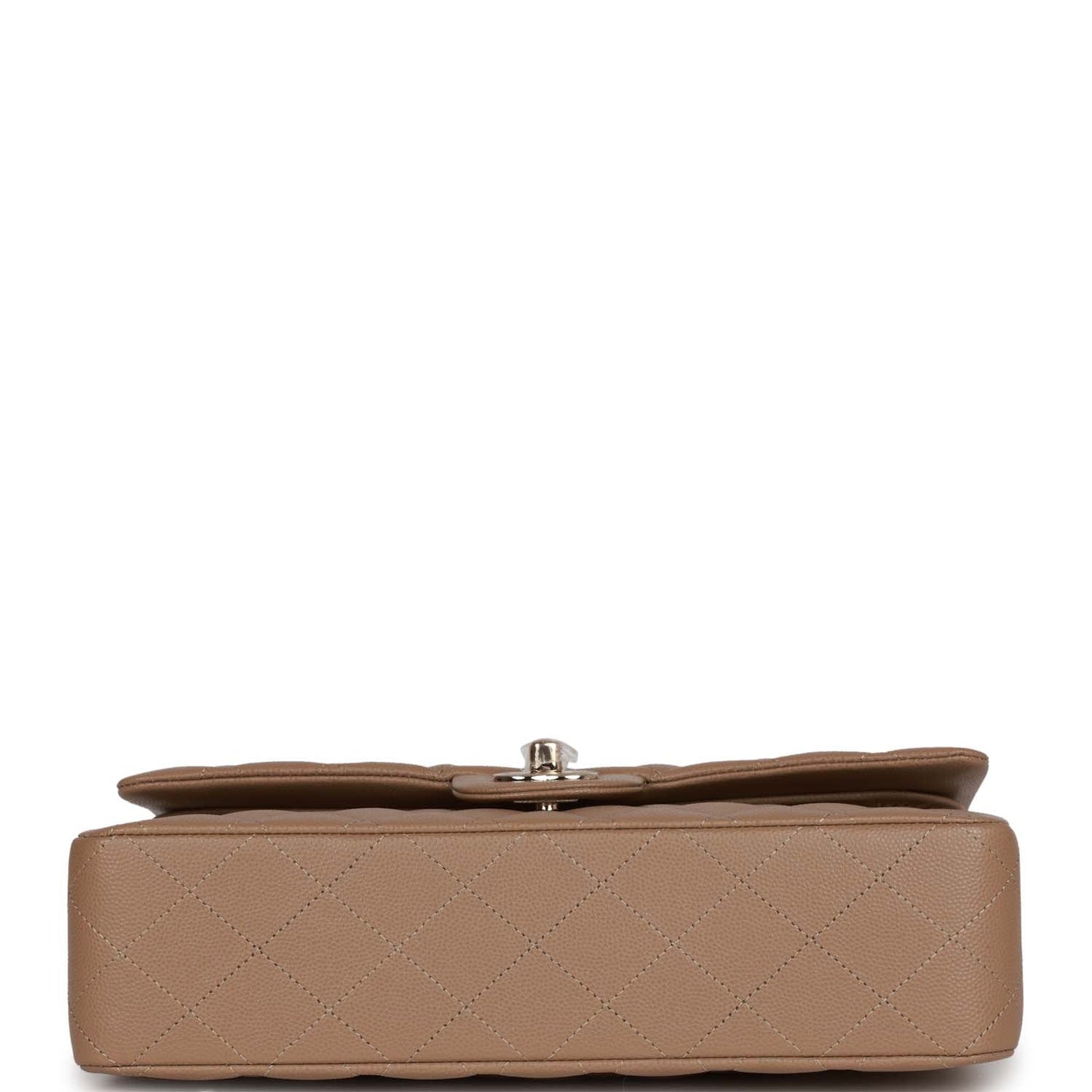 Chanel Medium Classic Double Flap Bag Dark Beige Caviar Light Gold Hardware