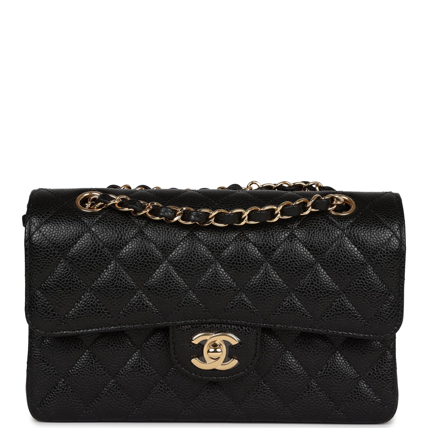 Chanel Small Classic Double Flap Black Caviar Gold Hardware