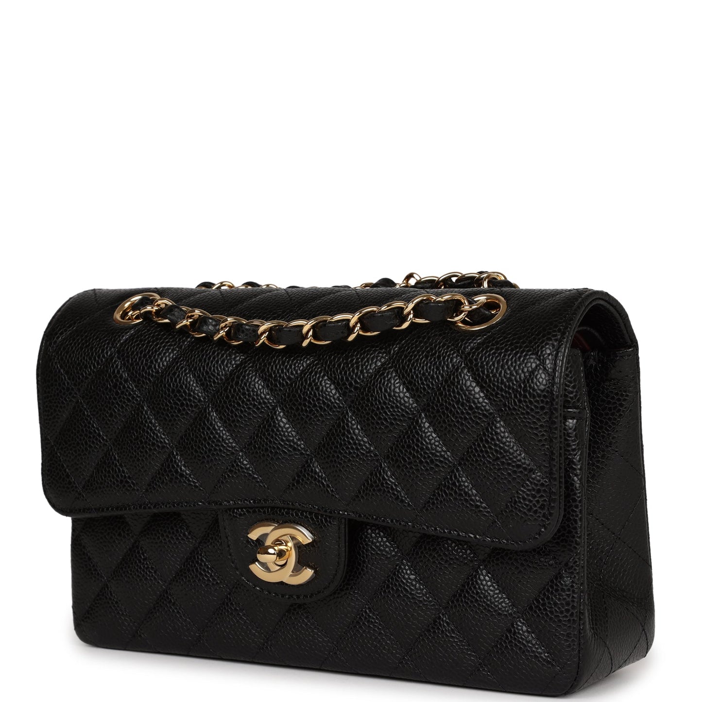 Chanel Small Classic Double Flap Black Caviar Gold Hardware