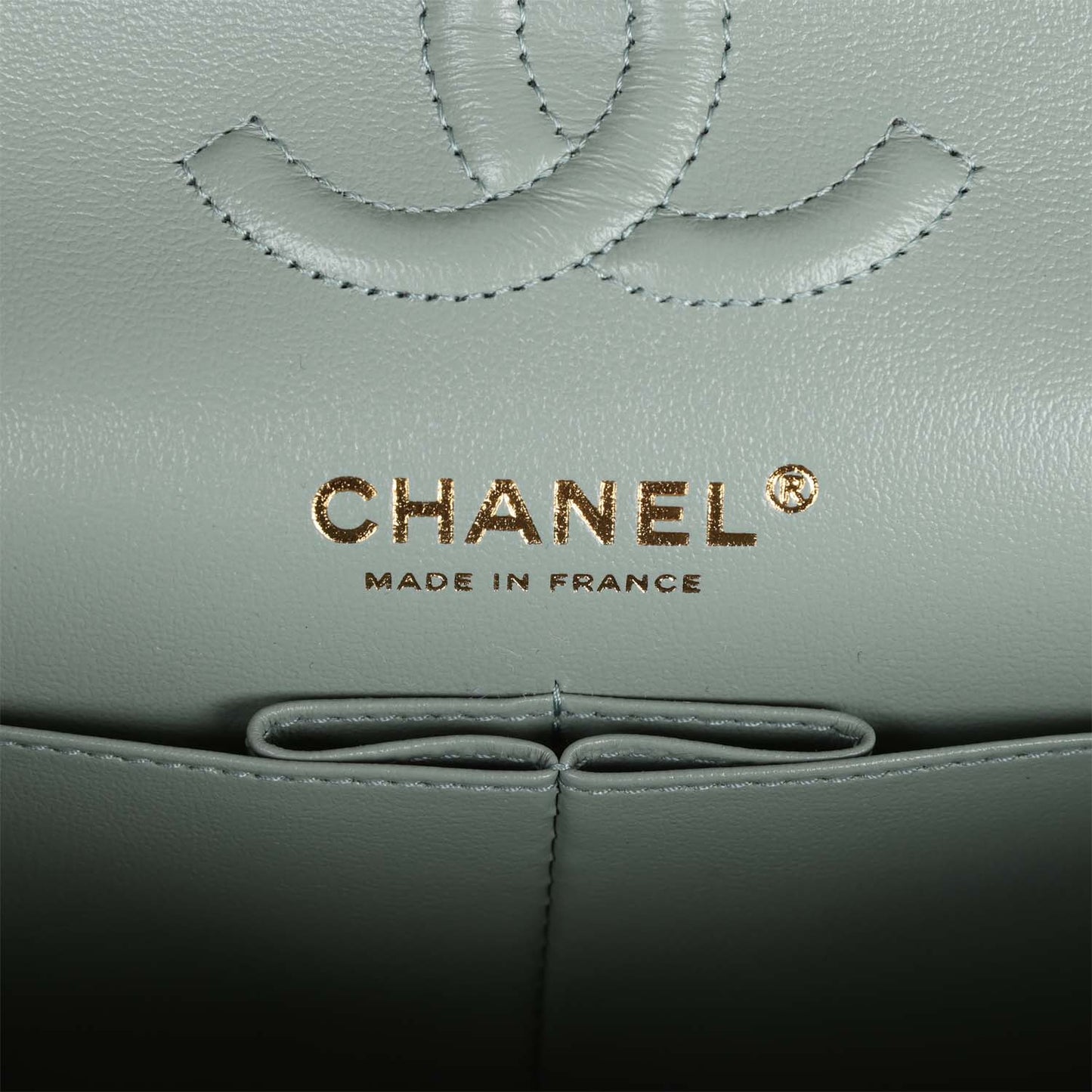 Chanel Small Classic Double Flap Bag Light Blue Caviar Light Gold Hardware