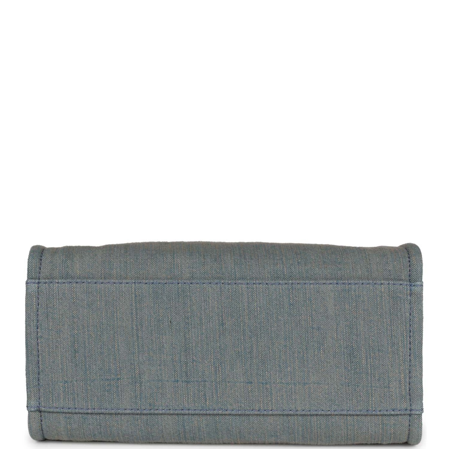 Chanel Small Deauville Shopping Bag Distressed Blue Denim Aged Silver Hardware