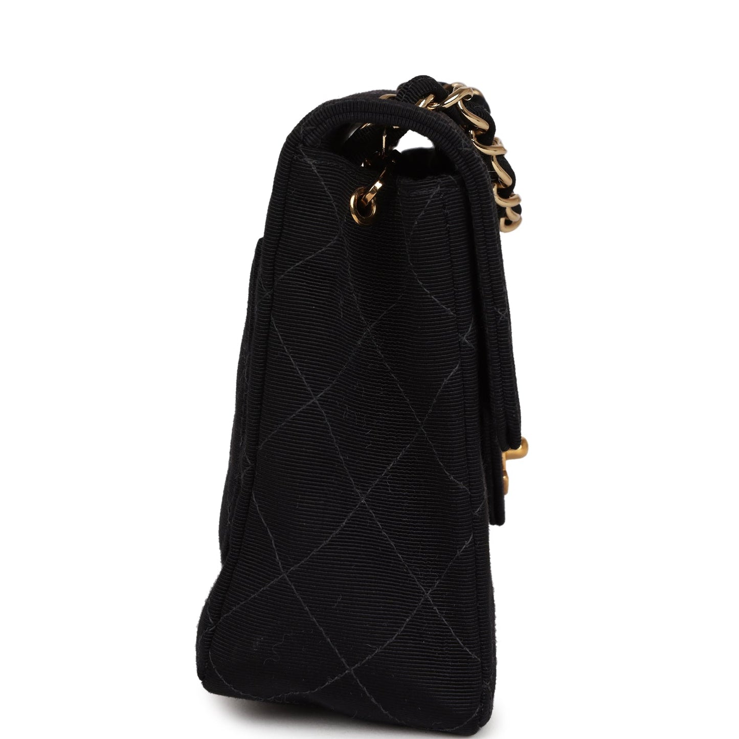 Vintage Chanel Mini Square Flap Bag Black Canvas Gold Hardware