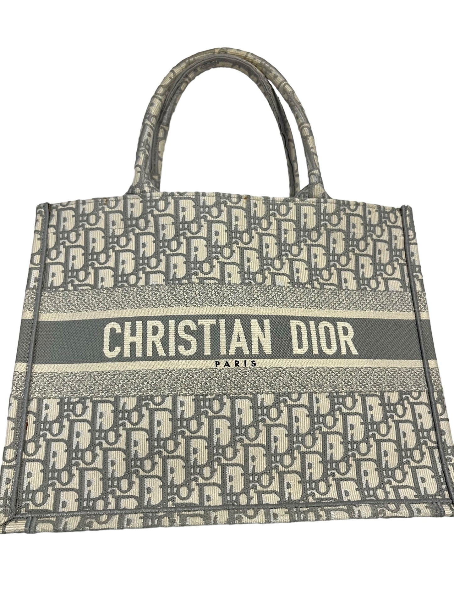 DIOR - Grey Ecru Oblique Canvas Medium Book Tote