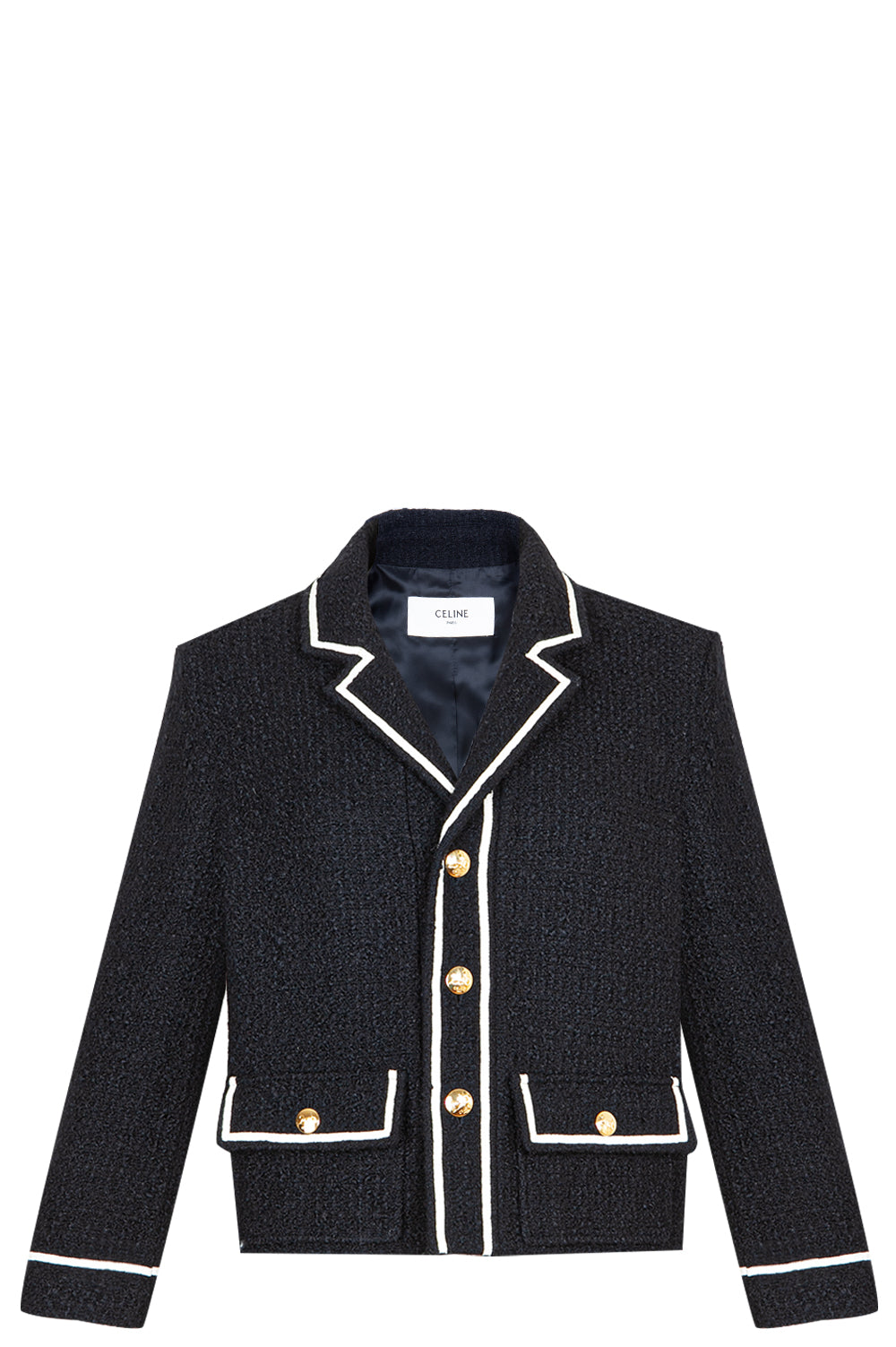 CELINE Tweed Jacket Black & White