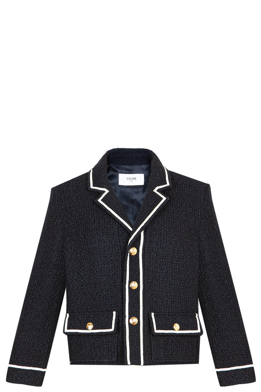CELINE Tweed Jacket Black & White