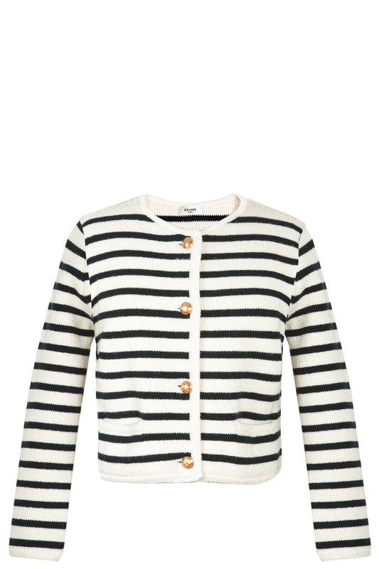 CELINE Chasseur Knit Jacket Stripes