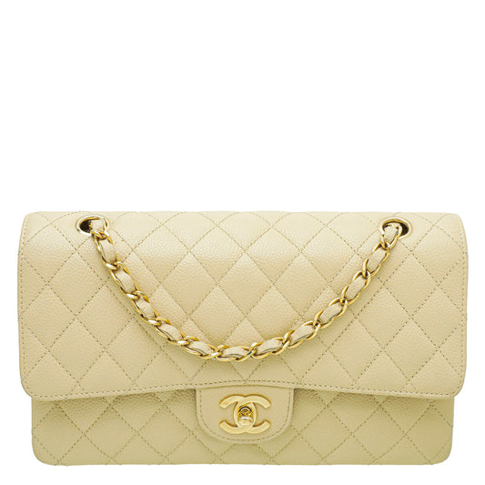 Chanel Beige Classic Double Flap Medium Bag