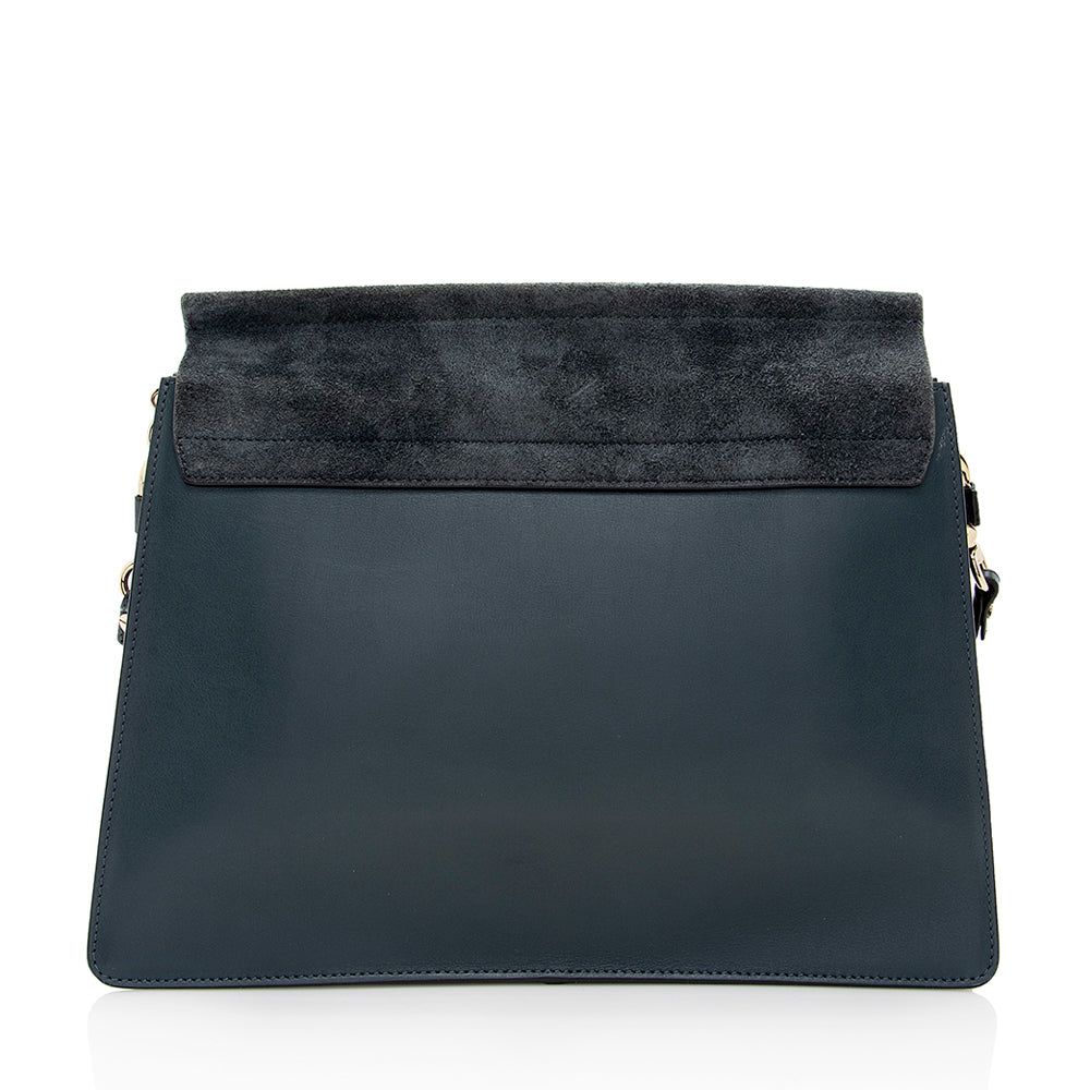 Chloe Calfskin Suede Faye Medium Shoulder Bag (SHF-18263)