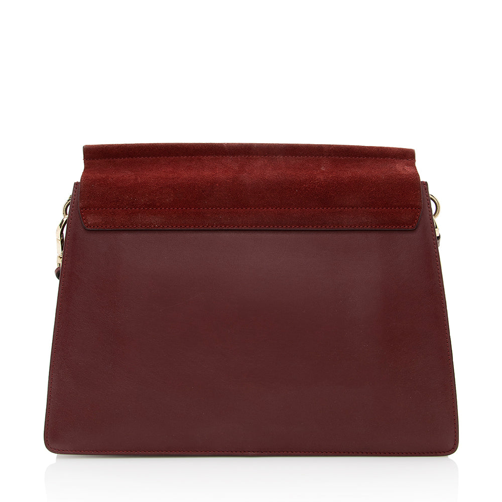 Chloe Calfskin Suede Faye Medium Shoulder Bag (SHF-19058)