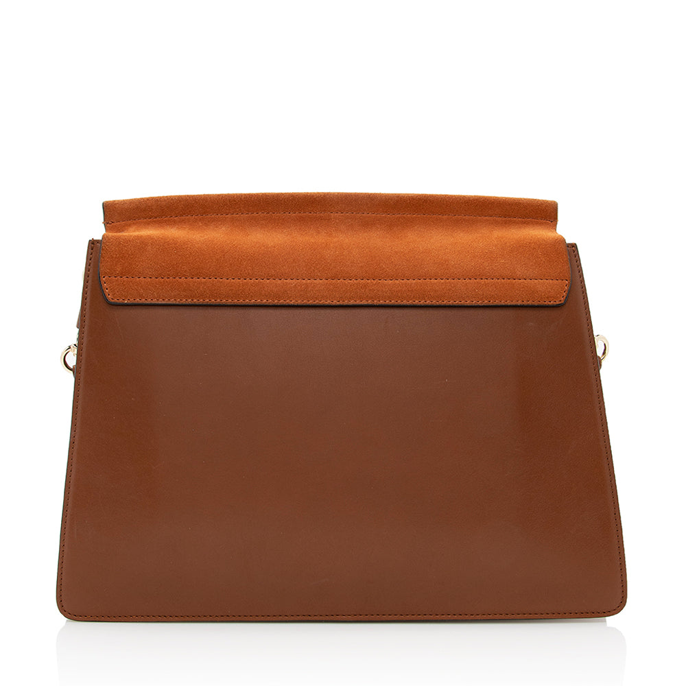 Chloe Calfskin Suede Faye Medium Shoulder Bag (SHF-19065)