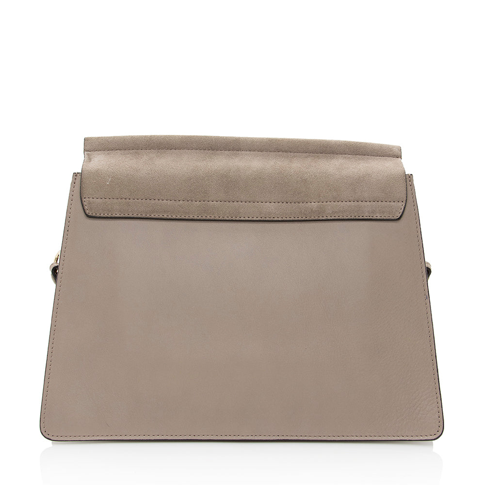 Chloe Calfskin Suede Faye Medium Shoulder Bag (SHF-19335)