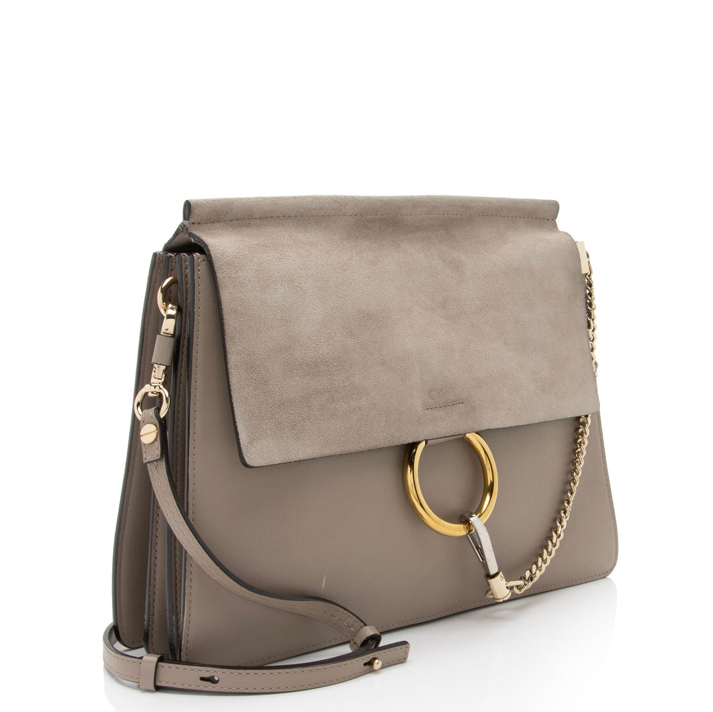 Chloe Calfskin Suede Faye Medium Shoulder Bag (SHF-Jb7npx)