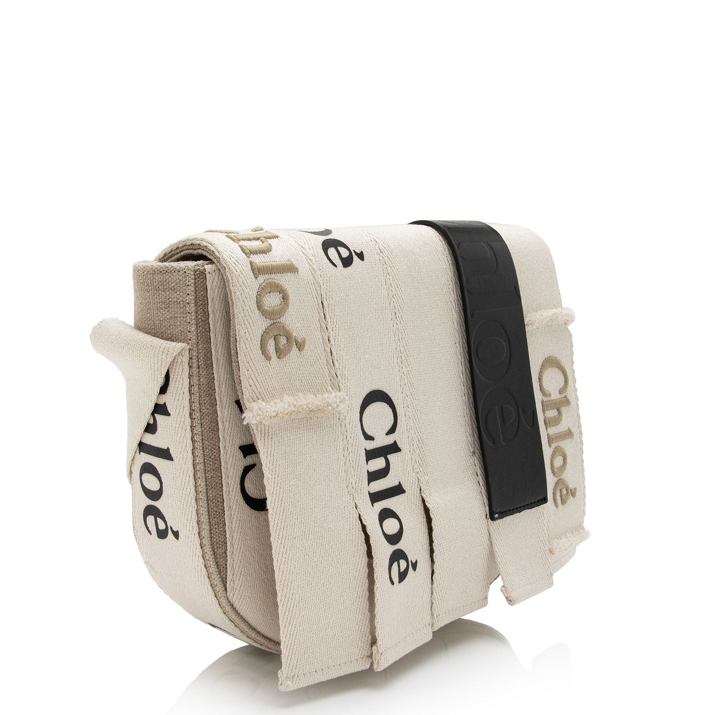 Chloe Linen Canvas Woody Crossbody Bag (SHF-wyyqtV)