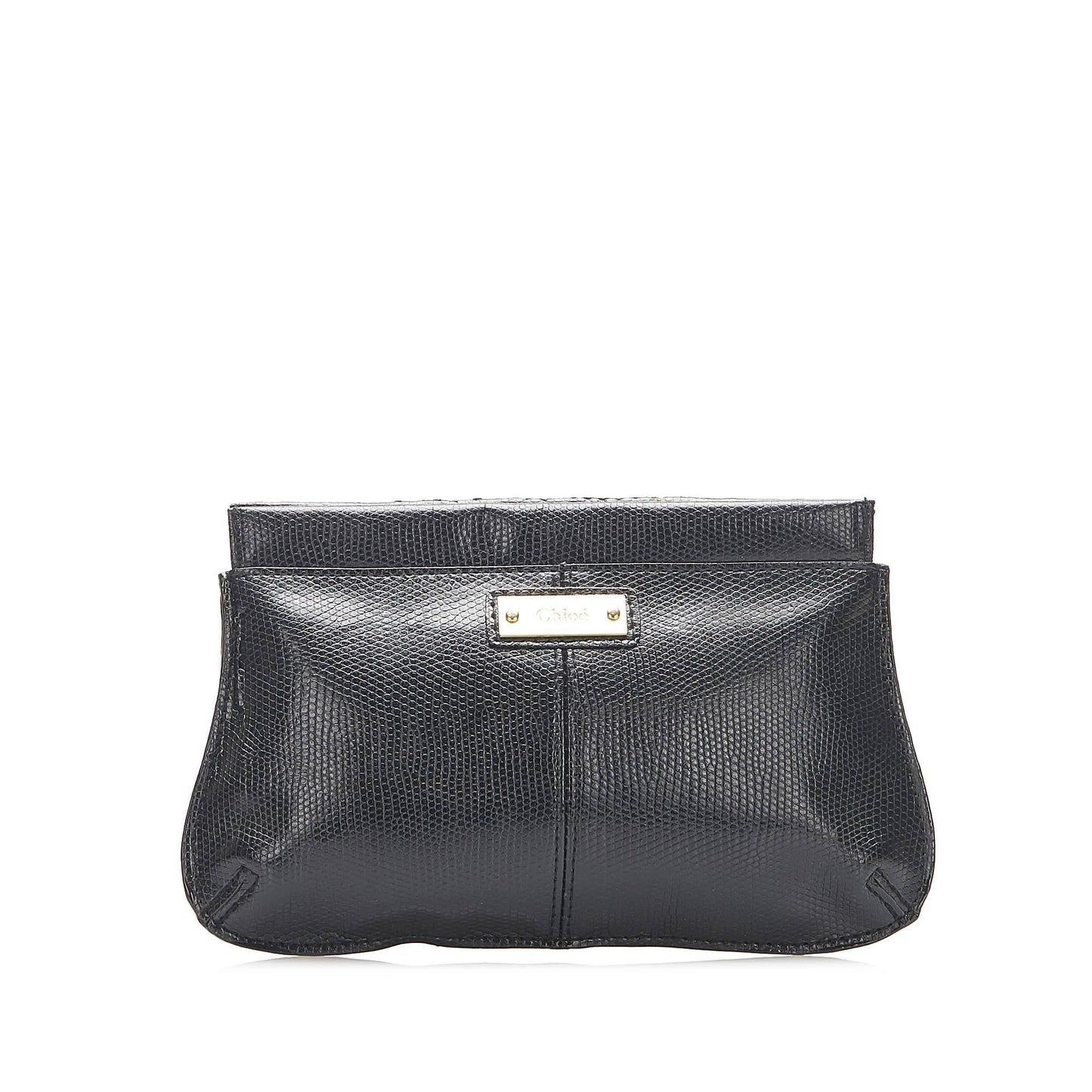 Chloe Embossed Leather Clutch (SHG-22267)