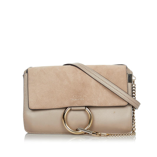 Chloe Faye Leather Crossbody Bag (SHG-24211)