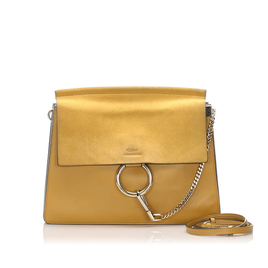 Chloe Faye Leather Shoulder Bag (SHG-9sD17Y)