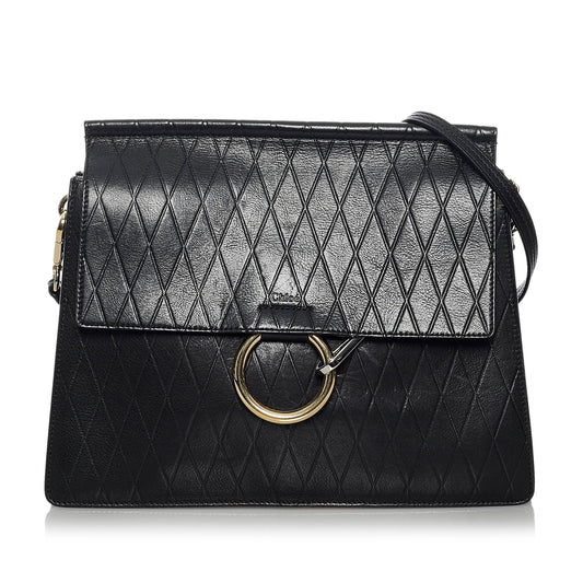 Chloe Faye Quilted Leather Shoulder Bag (SHG-33784)