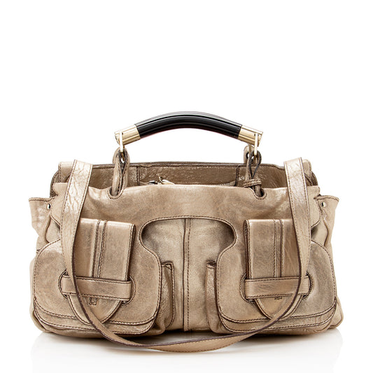 Chloe Metallic Lambskin Saskia Medium Satchel (SHF-22482)