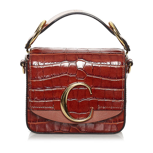 Chloe Mini C Leather Satchel (SHG-30740)