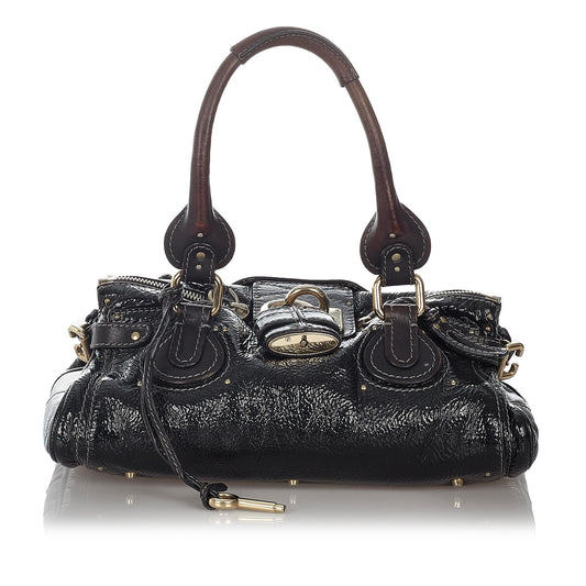 Chloe Paddington Patent Leather Handbag (SHG-26963)