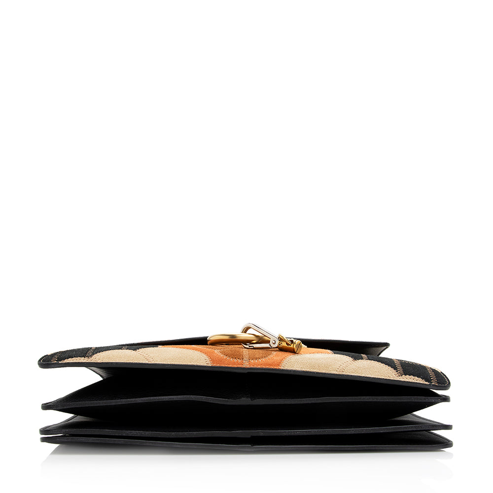 Chloe Suede Patchwork Faye Medium Shoulder Bag (SHF-18803)