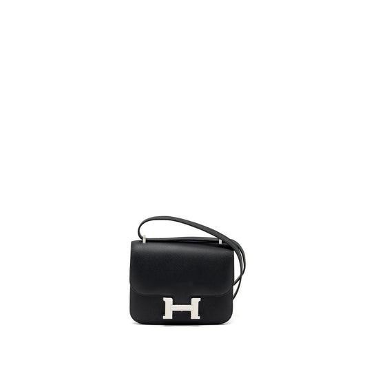 Hermes mini constance epsom black SHW stamp W
