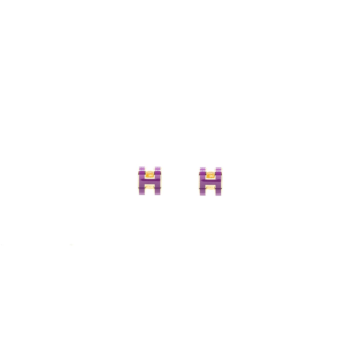 Hermes Mini Pop H Earrings Anemone GHW