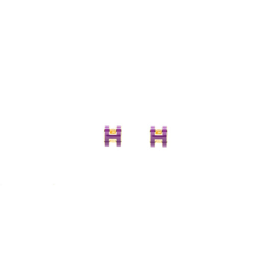 Hermes Mini Pop H Earrings Anemone GHW