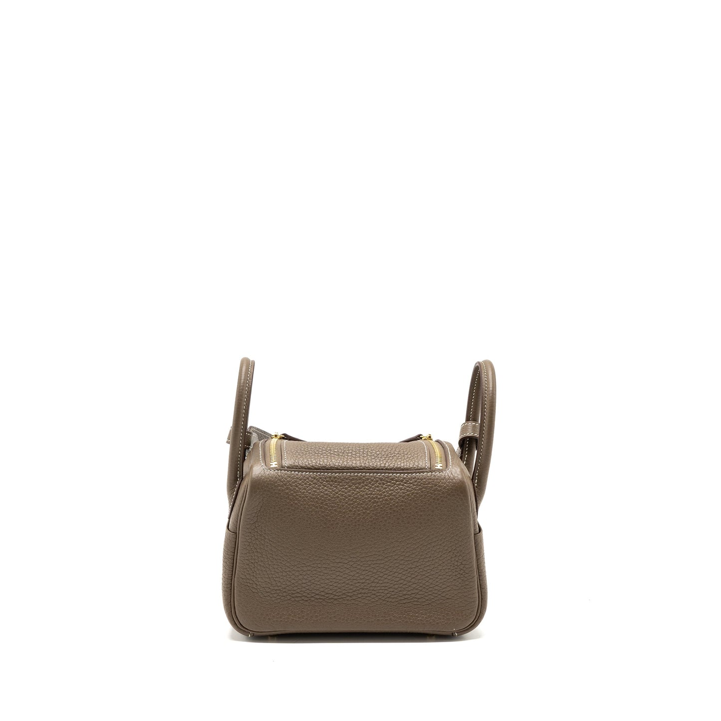 Hermes Mini Lindy Clemence Etoupe GHW Stamp Z