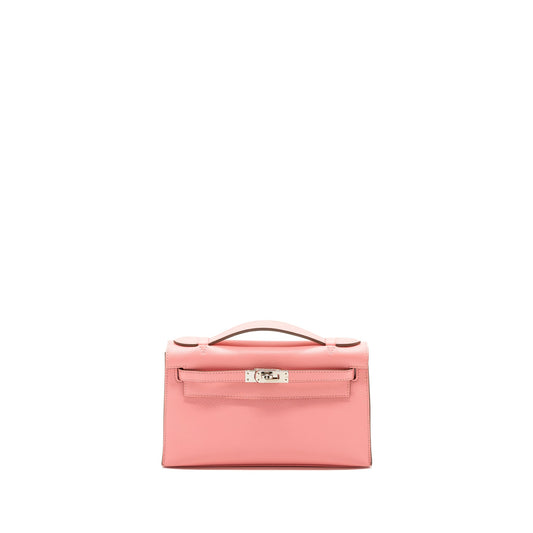 Hermes kelly pochette epsom rose confetti SHW stamp X