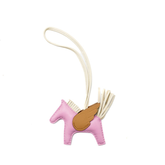 Hermes Rodeo Pegase PM Bag Charm Mauve/Craie/Chai Stamp B