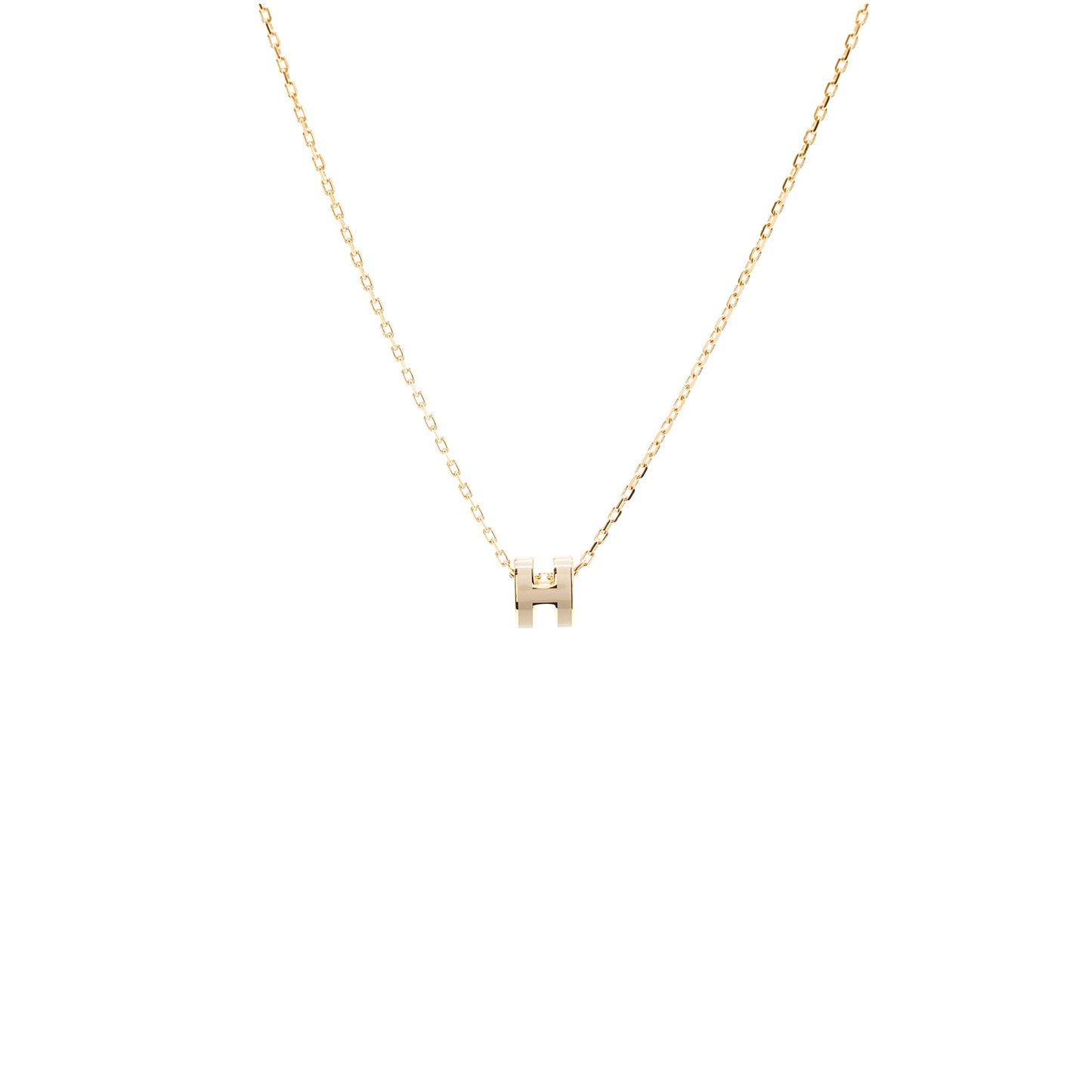 Hermes mini pop H pendant marron glace RGHW