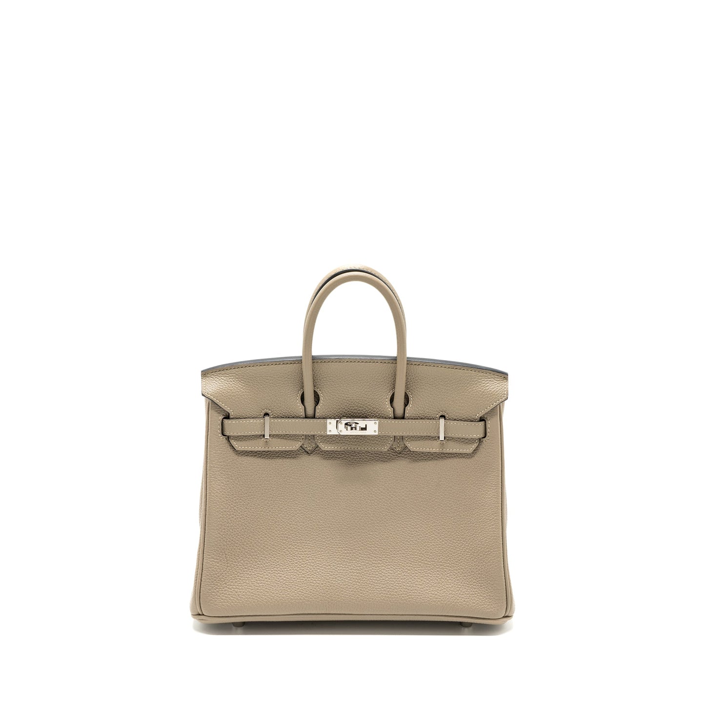 Hermes Birkin 25 Togo 81 Gris Tourterelle SHW Stamp Square N
