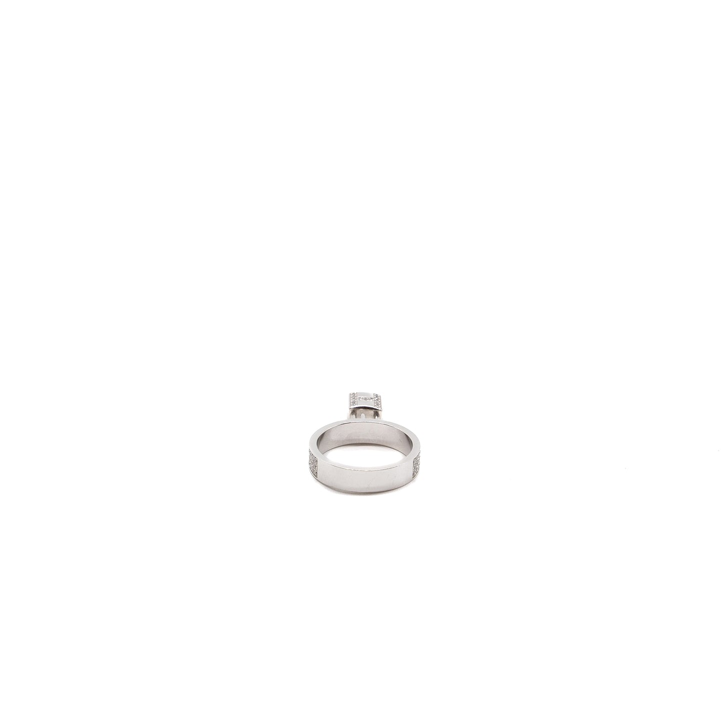 Hermes Size 51 Kelly Clochette Ring, Medium Model White Gold, Diamonds