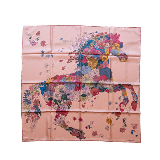 Hermes 90cm Silk Scarf Robe Legere EC/Rose Hortensia/Ble