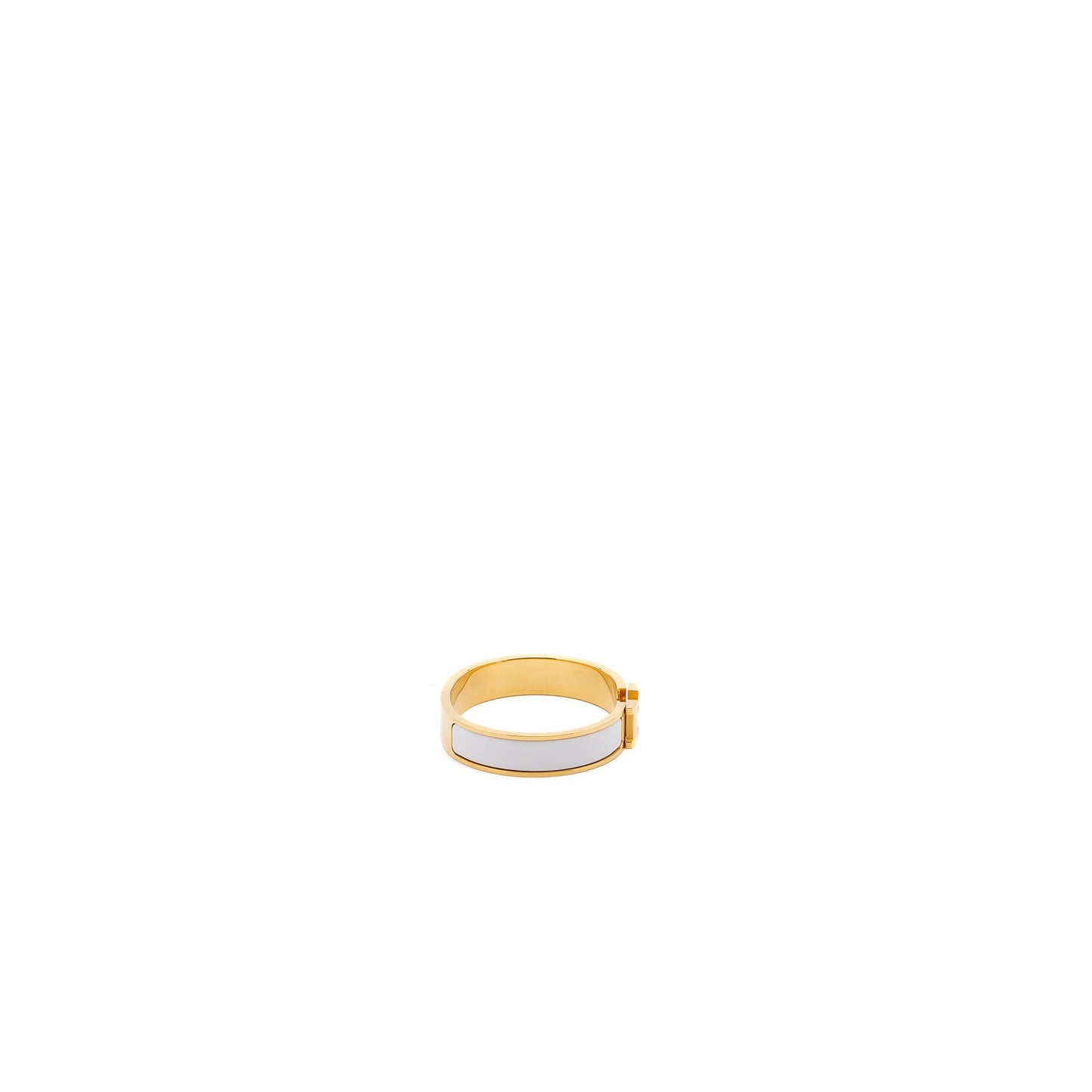 Hermes size PM clic H bracelet blanc GHW