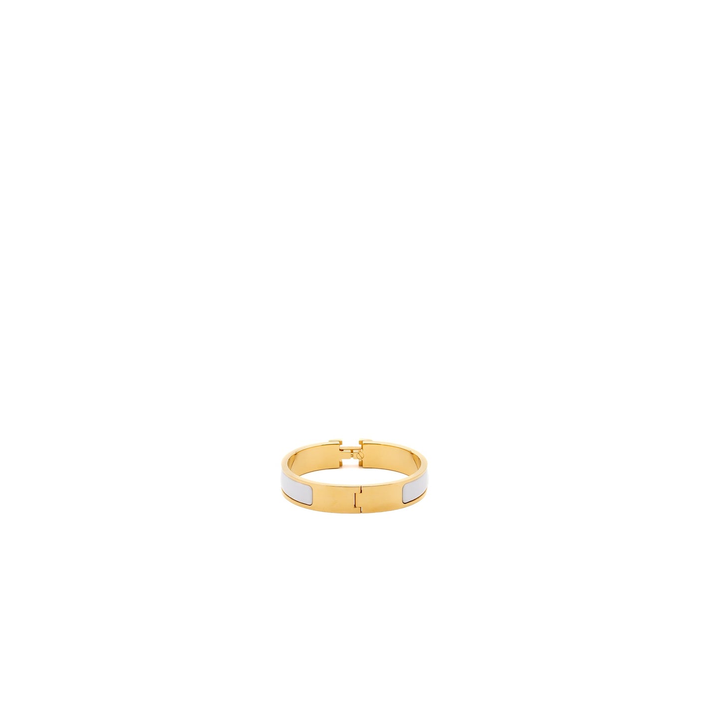 Hermes size PM clic H bracelet blanc GHW