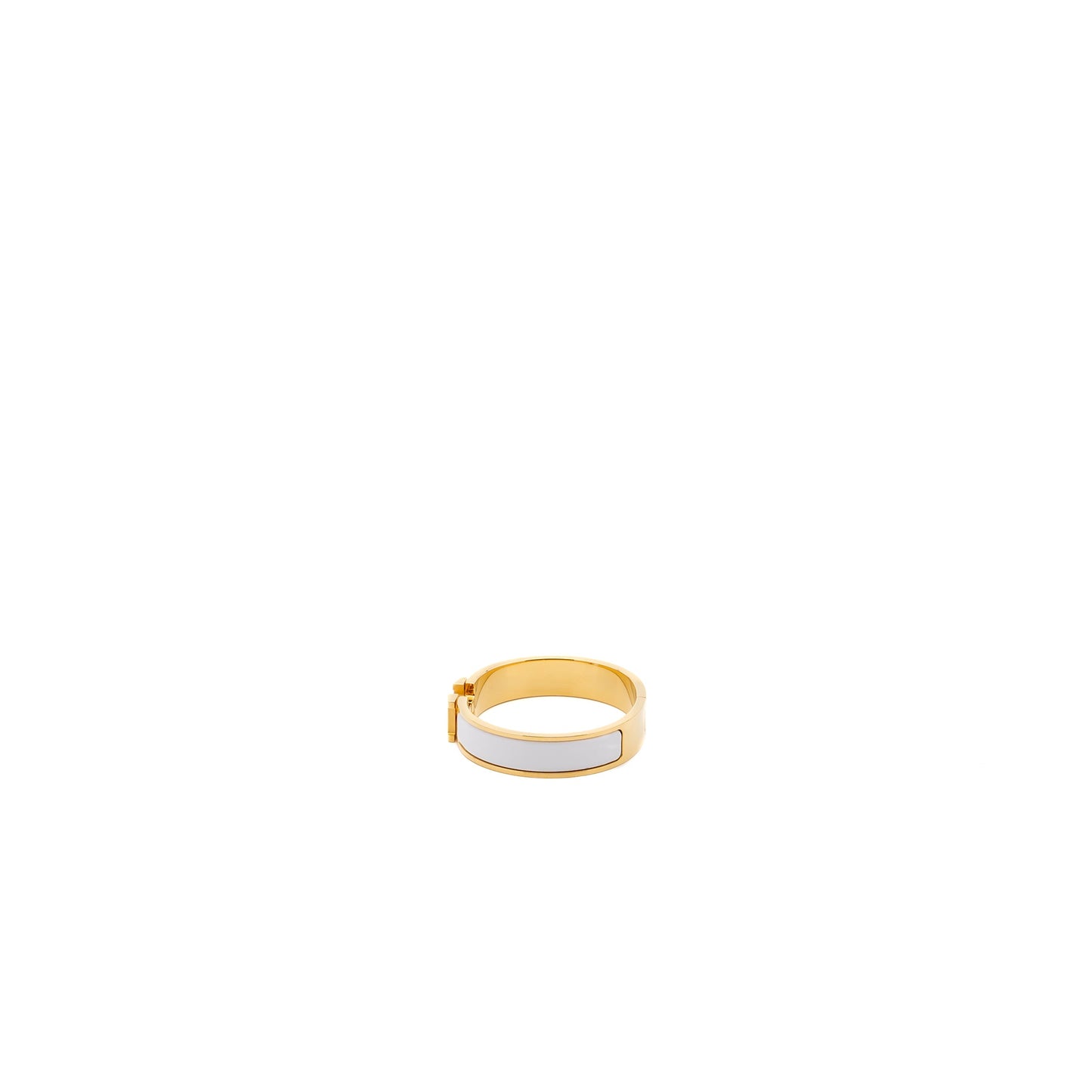 Hermes size PM clic H bracelet blanc GHW