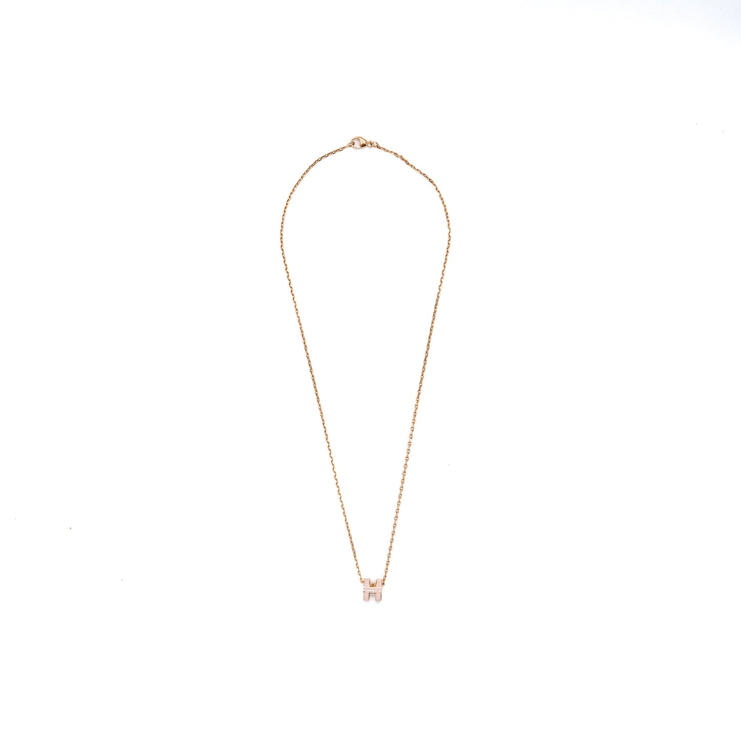 Hermes mini pop H pendant rose dragee RGHW